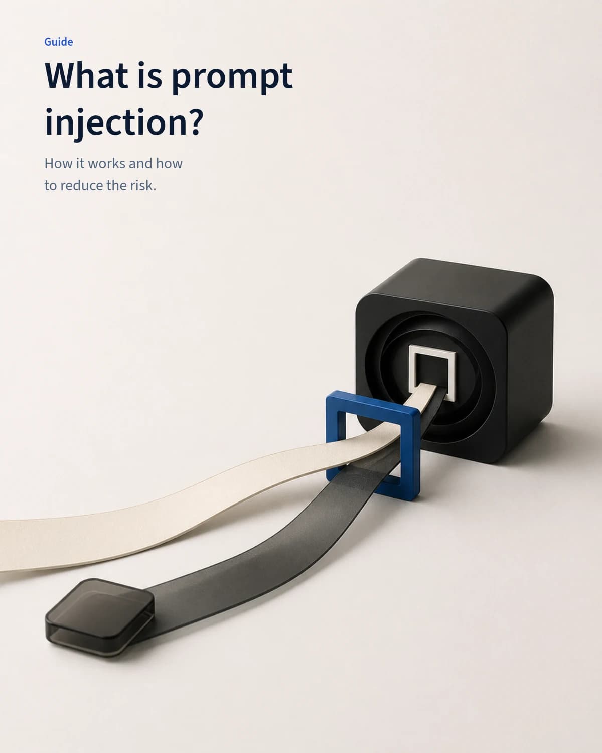 A cream trusted instruction and a dark untrusted ribbon cross before entering one model chamber through a cobalt aperture